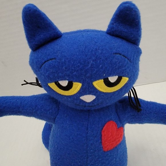 Pete The Cat Plush Animal Doll Based on the Books James Dean Blue Red Heart 12" - Picture 3 of 10